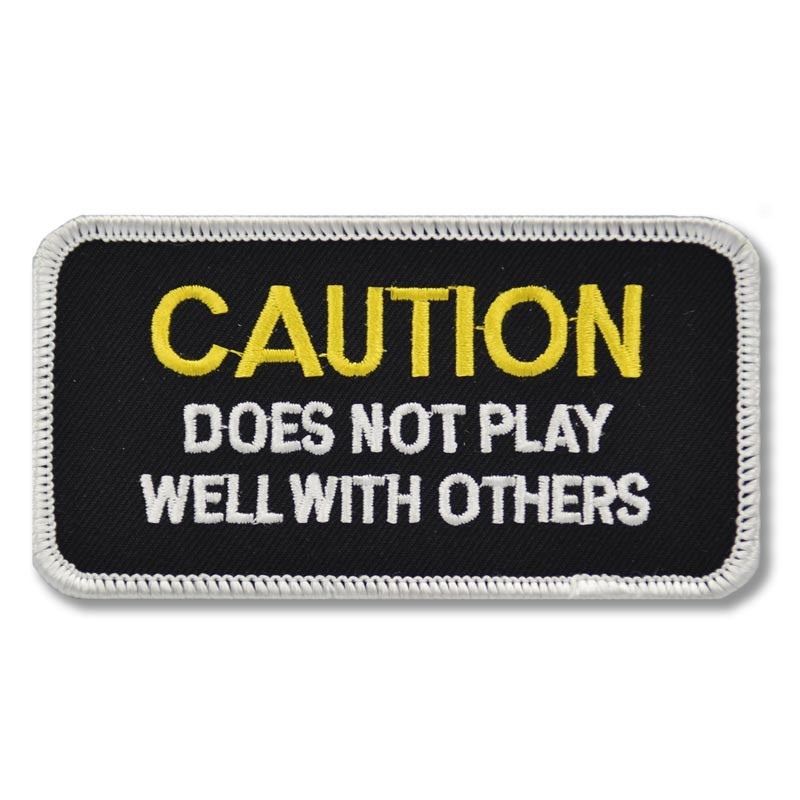 Moto nášivka Caution 5 cm x 10 cm