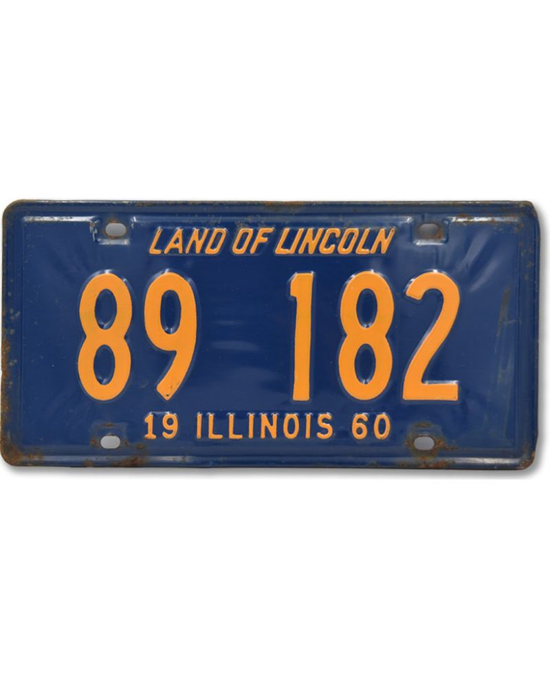 Amerykańska tablica rejestracyjna Illinois 182 Blue 1960 r.