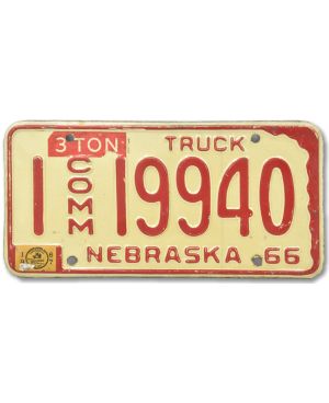 Tablica rejestracyjna USA Nebraska Truck 1966