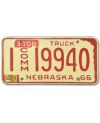 Tablica rejestracyjna USA Nebraska Truck 1966