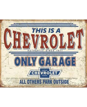 Plechová cedule Chevrolet Only Garage 32 cm x 40 cm