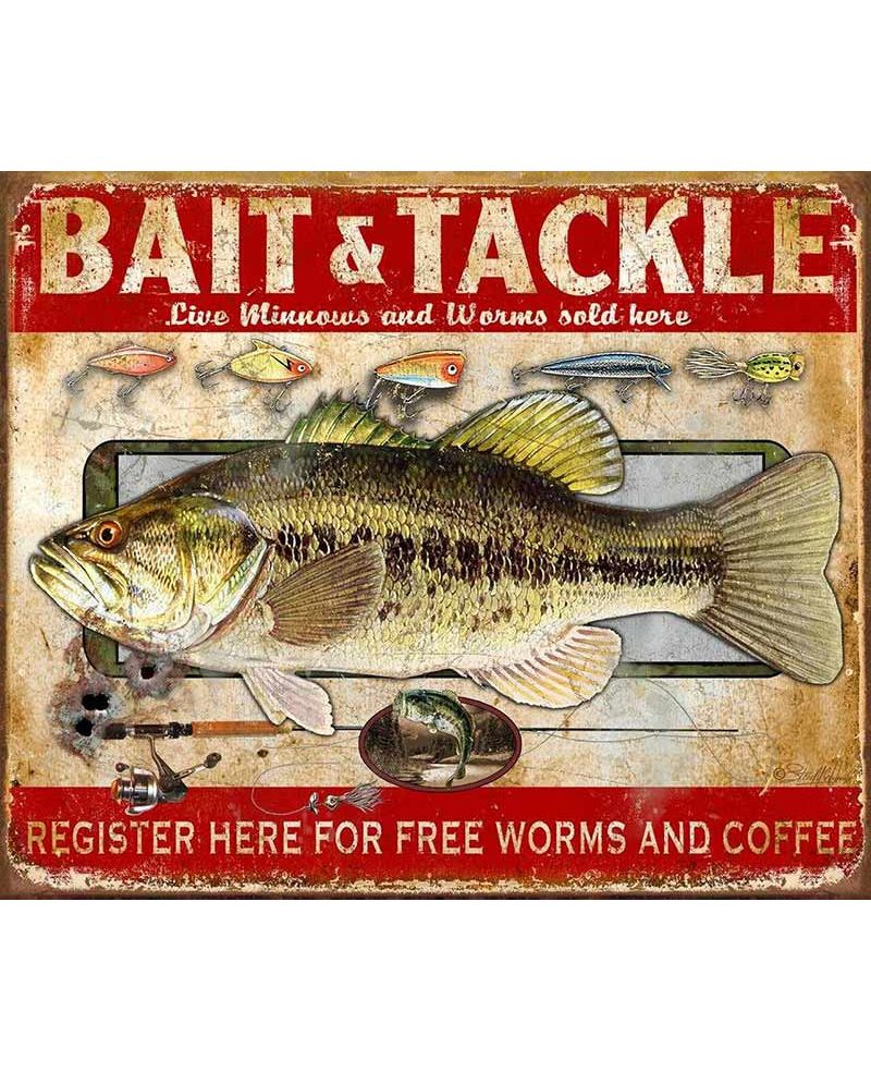 Tablica metalowa Bait and Tackle 32 cm x 40 cm