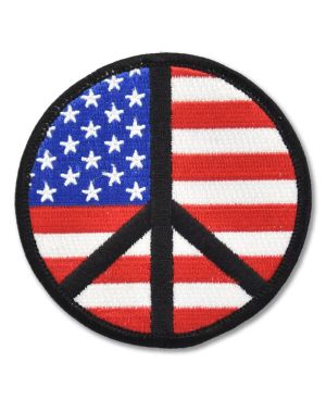 Naszywka Peace Sign Flag USA 7,5 cm