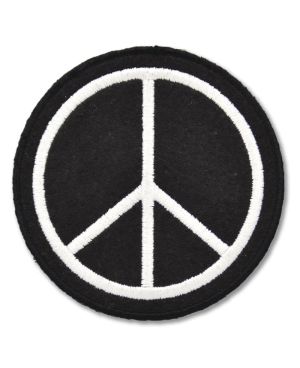 Naszywka Peace Sign Czarna 8 cm