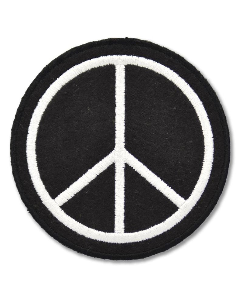 Naszywka Peace Sign Czarna 8 cm