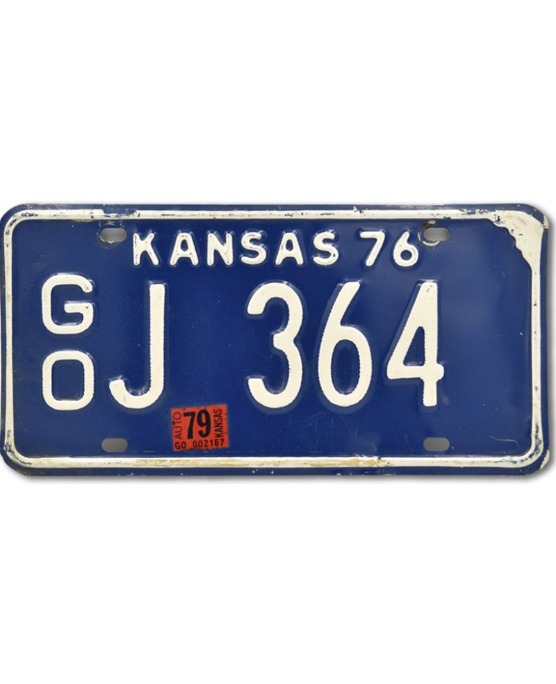 Tablica rejestracyjna USA Kansas Blue 1976