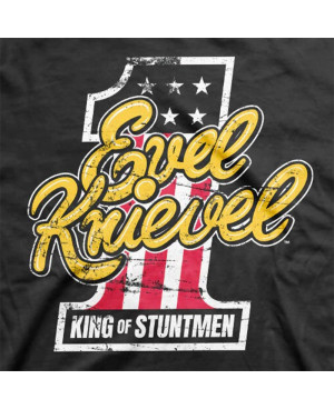 Pánské tričko Evel Knievel King of Stuntmen černé detail