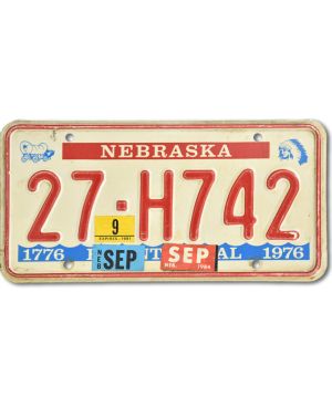 Americká SPZ Nebraska Bicentennial 27 H742