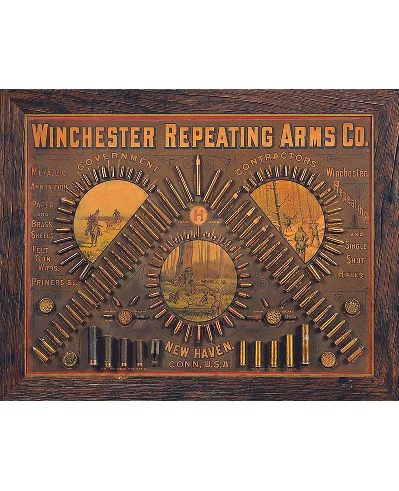 Plechová cedule Winchester Repeating Arms 32 cm x 40 cm