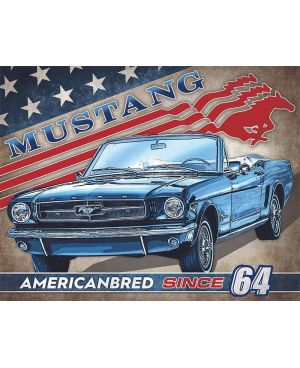 Plechová cedule Ford Mustang American Bred 32 cm x 40 cm