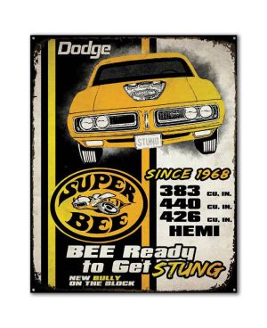 Tablica metalowa Dodge Super Bee Stung Car 30 cm x 38 cm