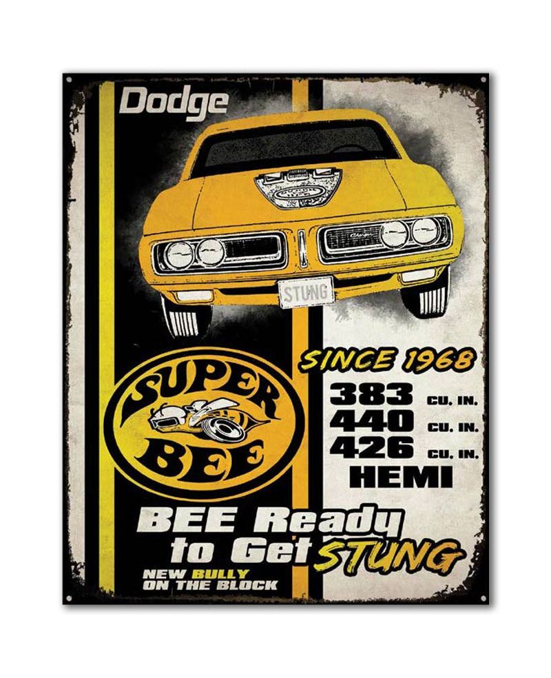 Tablica metalowa Dodge Super Bee Stung Car 30 cm x 38 cm