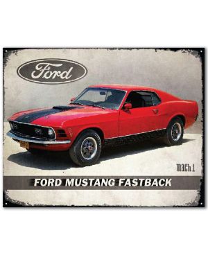 Plechová cedule Ford Mustang Mach 1 Fastback 30 cm x 38 cm