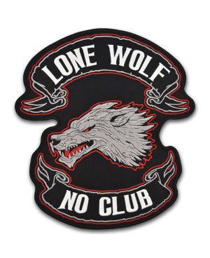 Moto nášivka BS Lone Wolf Old XXL na záda 37 cm  x 33 cm