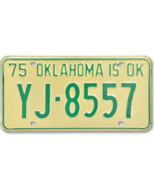 Tablica rejestracyjna USA Oklahoma to OK 1975