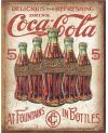 Tablica metalowa Coca Cola 5 bottles Retro 32 cm x 40 cm