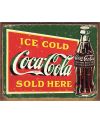 Tablica metalowa Coca Cola - Ice cold green 32 cm x 40 cm