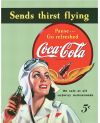 Plechová cedule Coca Cola Sends thirst flying 32 cm x 40 cm