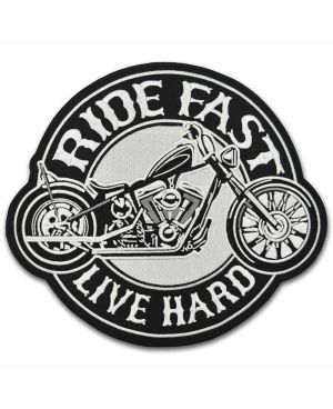 Moto nášivka BS Ride Fast Live Hard XXL na záda 28 cm