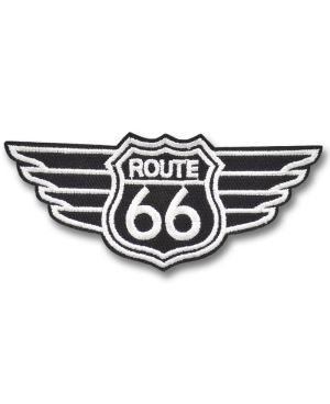 Naszywka Route 66 black wings 10 cm x 4 cm