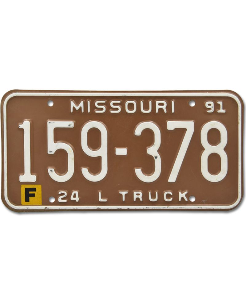 Tablica rejestracyjna USA Missouri Brown Truck 159-378