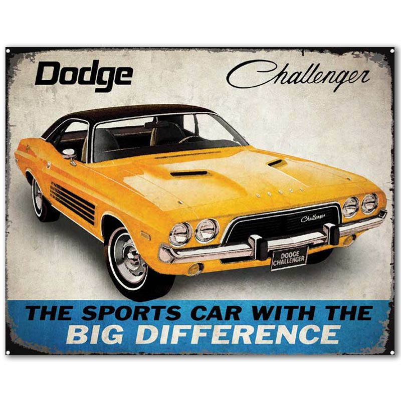 Plechová cedule Dodge Challenger Big Difference 30 cm x 38 cm