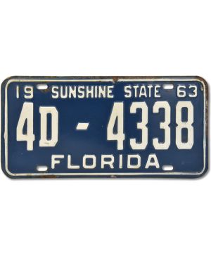 Americká SPZ Florida Sunshine State 1963 Blue 4D-4338