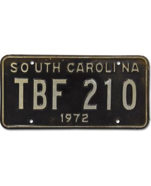 Tablica rejestracyjna USA South Carolina Black TBF 210