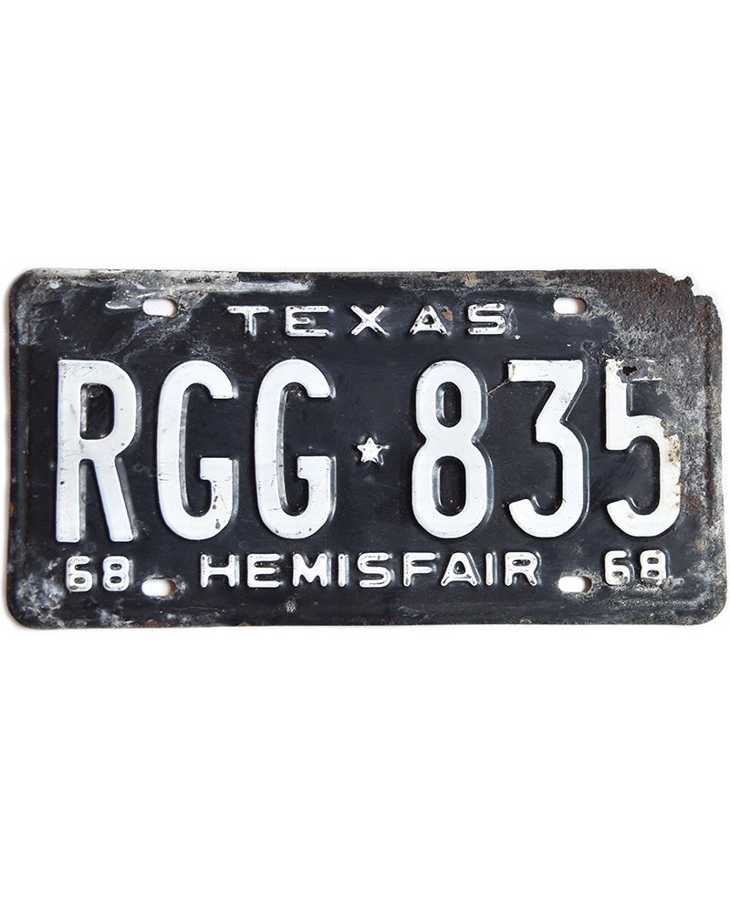 Tablica rejestracyjna USA Texas 1968 Hemisfair RGG 835