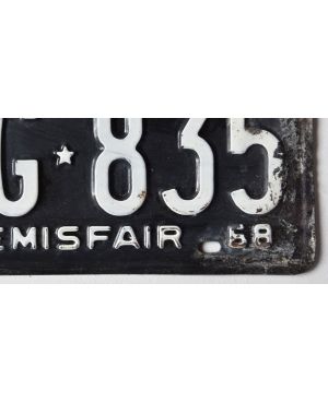 Americká SPZ Texas 1968 Hemisfair RGG 835 rear d