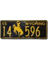 Tablica rejestracyjna USA Wyoming 1955 Black 14-596