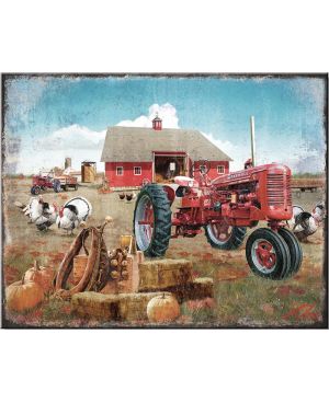 Plechová cedule Farmall Harvest 32 cm x 40 cm