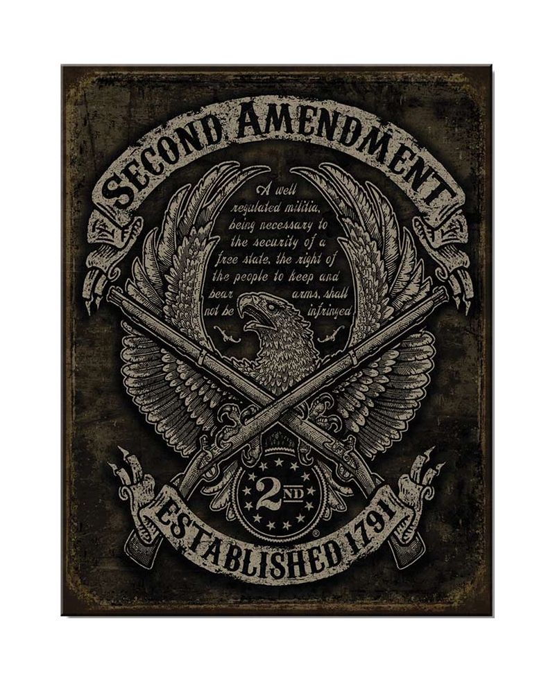 Plechová cedule 2nd Amendment Eagle 32 cm x 40 cm