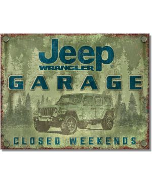 Tablica metalowa Jeep Wrangler Garage 32 cm x 40 cm