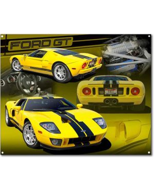 Tablica metalowa Ford GT yellow 30 cm x 38 cm