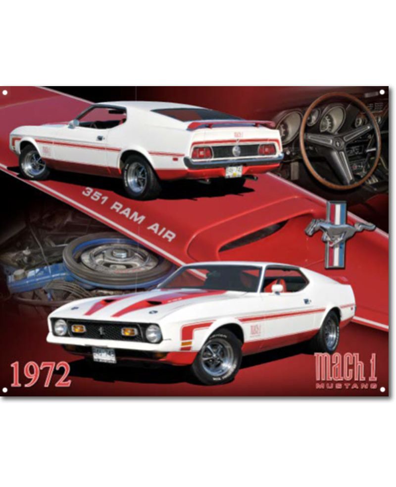 Plechová cedule 1972 Mach 1 Mustang 30 cm x 38 cm