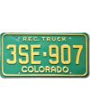 Tablica rejestracyjna USA Colorado Green Truck 3SE 907 front