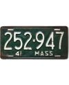 Tablica rejestracyjna USA Massachusetts 1941 Green 252-947