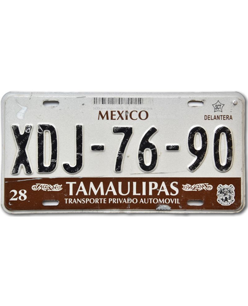 Mexická SPZ Tamaulipas XDJ-76-90