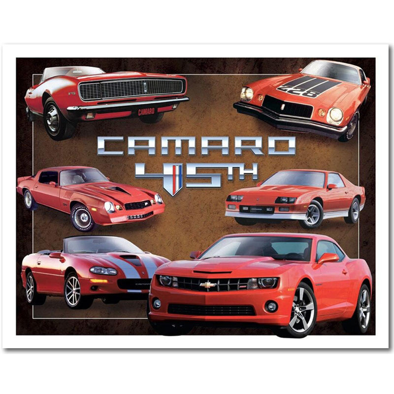 Plechová cedule Camaro 45th anniversary 32 cm x 40 cm
