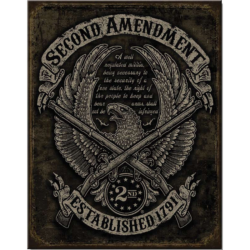 Plechová cedule 2nd Amendment Eagle 32 cm x 40 cm