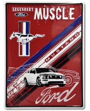 Plechová cedule Ford Mustang Legendary Muscle 30 cm x 40 cm a