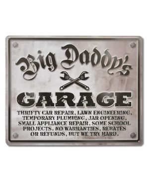 Plechová cedule Big Daddys Garage 30 cm x 38 cm a