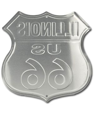 Plechová cedule Route 66 Illinois Shield 30cm x 30cm