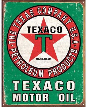 Tablica metalowa Texaco Oil Weathered 32 cm x 40 cm