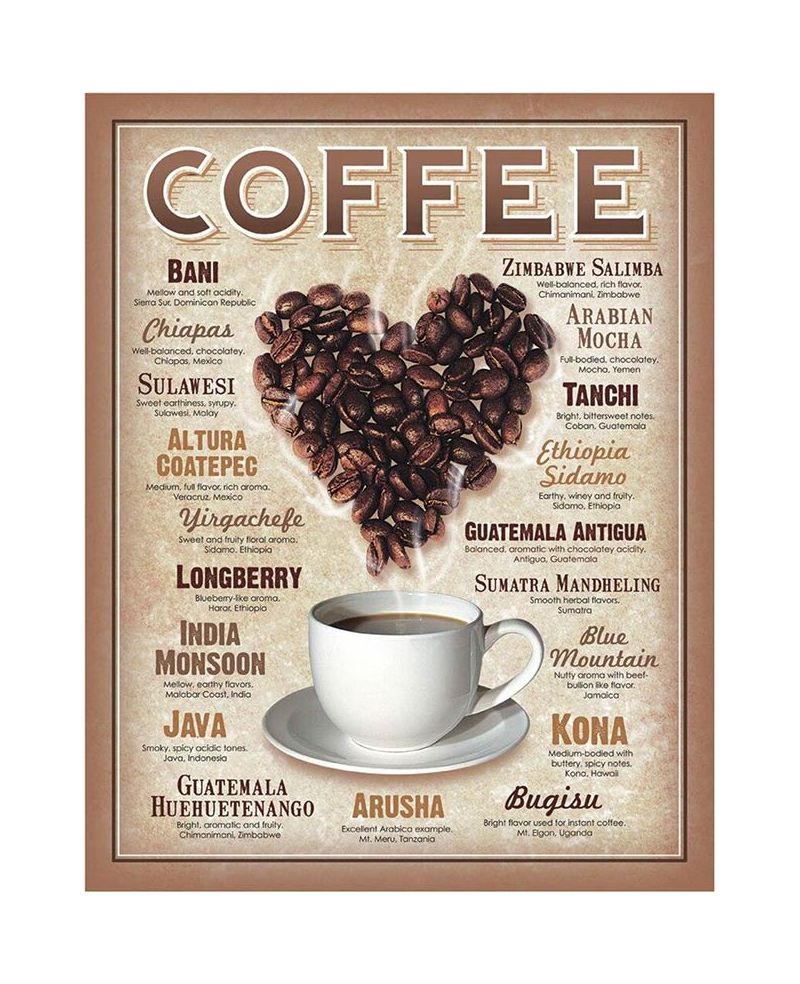 Tablica metalowa Heart Coffee 40 cm x 32 cm