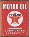 Plechová cedule Texaco - Lubricates Perfectly 32 cm x 40 cm a