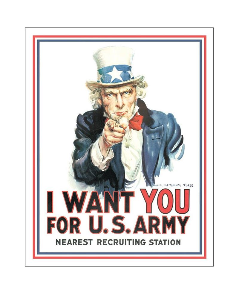 Tablica metalowa Uncle Sam I Want you 40 cm x 32 cm a