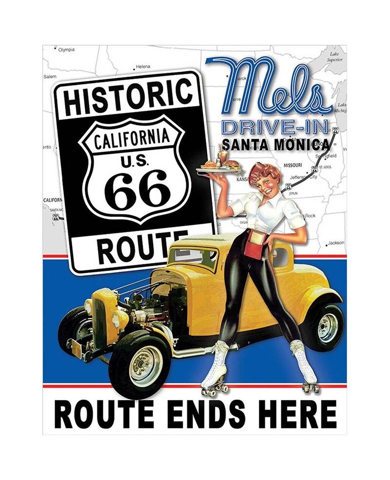 Tablica metalowa Mels Diner - Route 66 40 cm x 32 cm