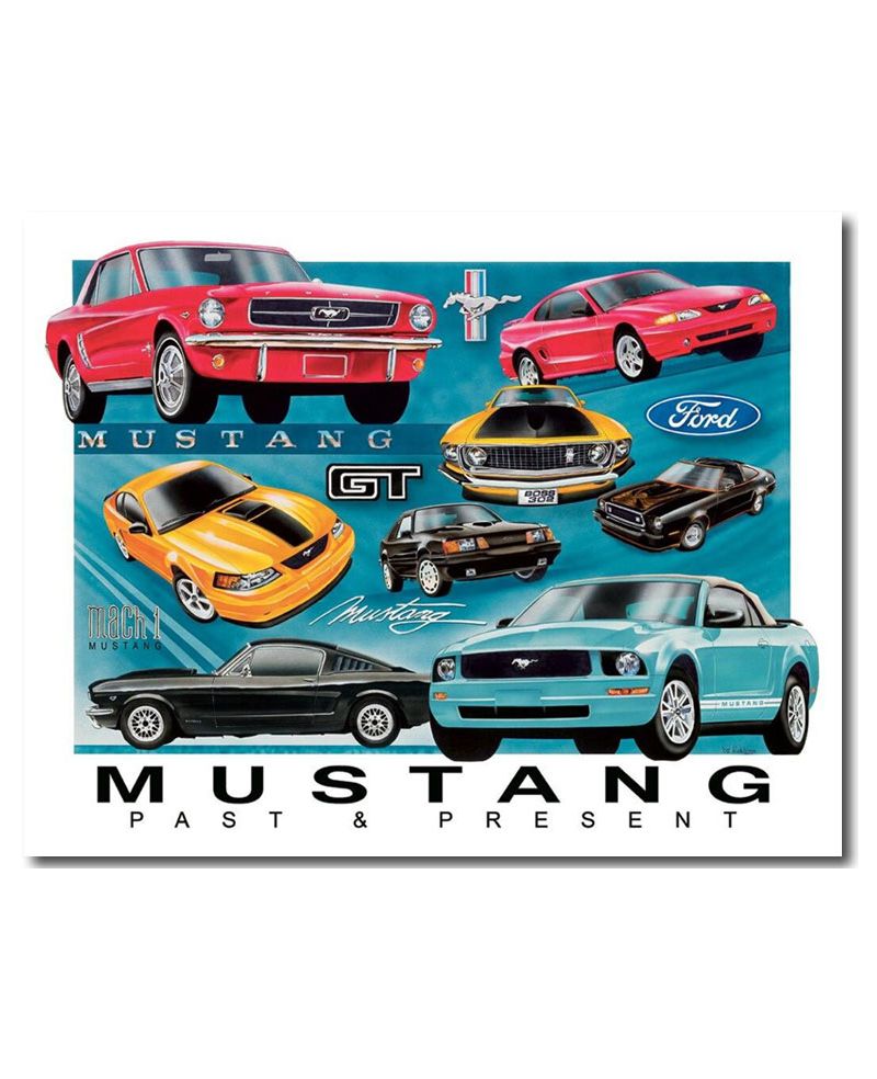 Plechová cedule Ford Mustang Chronology 32cm x 40cm